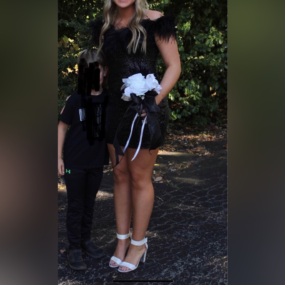 Jovani 06167 feather dress